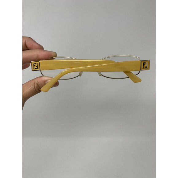 FENDI Eyeglasses F905 Frame 52 [] 19 130 Matte Gold/ Yellow Italy - Picture 11 of 12